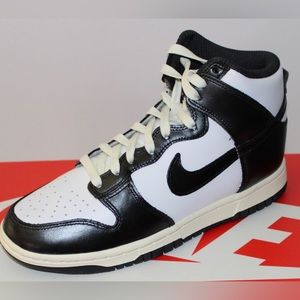 Nike Womens Dunk High Vintage Black White Size 7